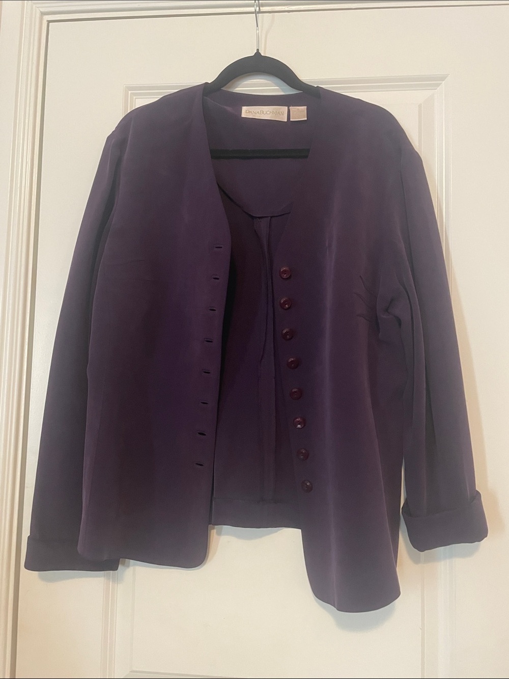 Donna Karan Plum Two-Piece Blazer and Shell